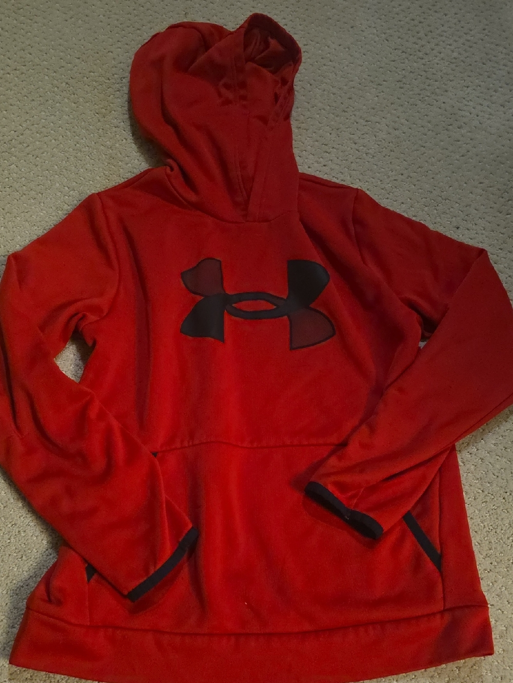 Under Armour Red Hoodie with Black Logo Accents